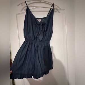 Dark chambray blue shorts romper, size extra small. New without tags.